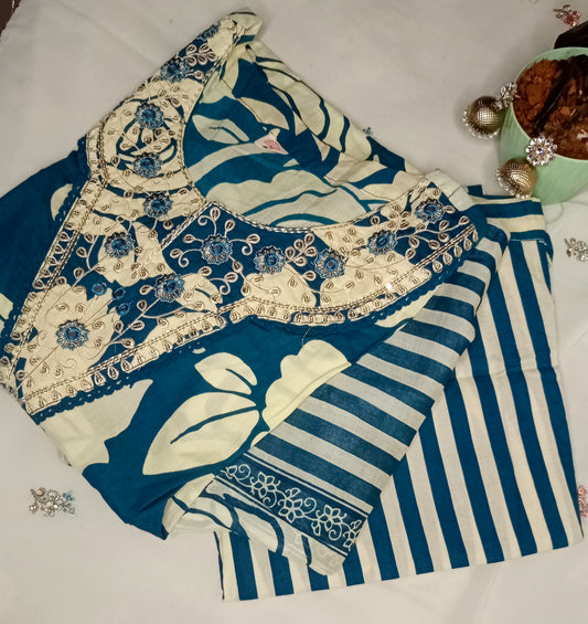 Teal Sparkle Embroidered Set