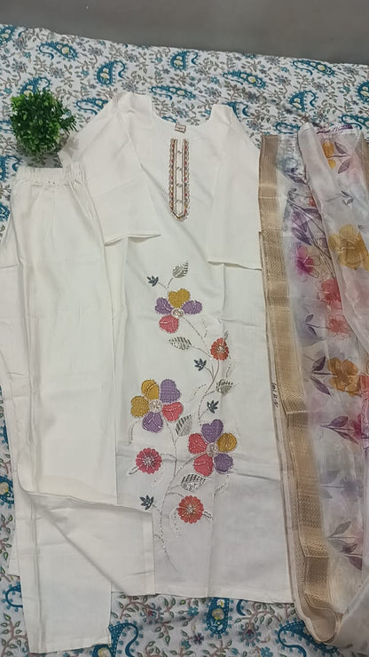 Ivory Luxe Floral Ensemble